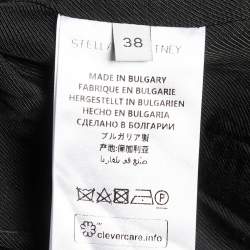 Pre Owned Stella McCartney Monocrome Houndstooth Pattern Wool Mid Length Coat M