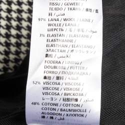 Pre Owned Stella McCartney Monocrome Houndstooth Pattern Wool Mid Length Coat M