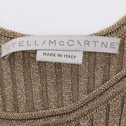 Pre Owned Stella McCartney Metallic Beige Lurex Knit Tank Top S