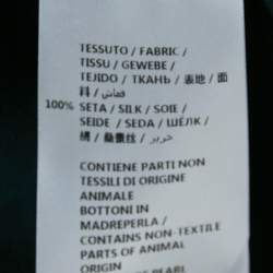 Pre Owned Stella McCartney Navy Blue Printed Silk Button Front Long Tail Detail Shirt XS