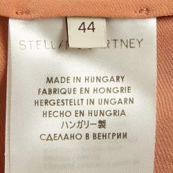 Pre Owned Stella McCartney Peach/Light Orange Silk Asymmetric Midi Dress M