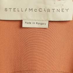 Pre Owned Stella McCartney Peach/Light Orange Silk Asymmetric Midi Dress M