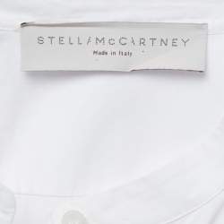 Pre Owned Stella Mccartney White Erica Palm Tree Embroidery Cotton Long Shirt Dress M