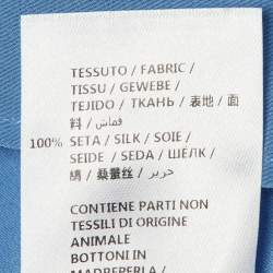 Pre Owned Stella McCartney Blue Silk Flared Sleeve Top L