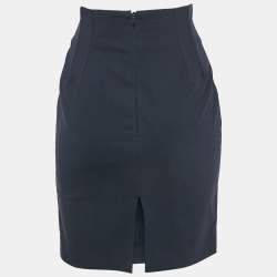 Pre Owned Stella McCartney Navy Blue Cotton Blend Pencil Skirt S