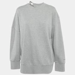 Pre Owned Stella McCartney Grey Cotton Chain Detail Sweatshirt M