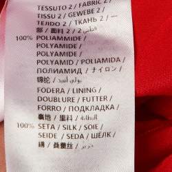 Pre Owned Stella McCartney Red Crepe Cape Detail Gown XXS