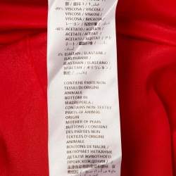 Pre Owned Stella McCartney Red Crepe Cape Detail Gown XXS