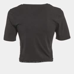 Pre Owned Stella McCartney Black Logo Band Jersey T-Shirt M