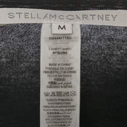 Pre Owned Stella McCartney Black Logo Band Jersey T-Shirt M