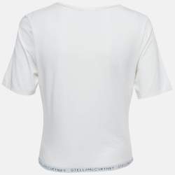 Pre Owned Stella McCartney White Logo Band Jersey T-Shirt L