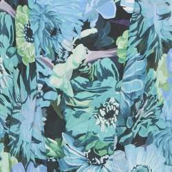 Pre Owned تنورة نمط لف بزهور حريرية بطباعة زرقاء/خضراء ستيلا مكارتني ميدي مقاس صغير (سمول)