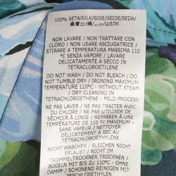 Pre Owned تنورة نمط لف بزهور حريرية بطباعة زرقاء/خضراء ستيلا مكارتني ميدي مقاس صغير (سمول)