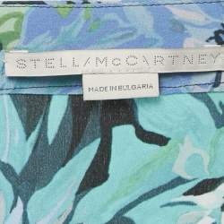 Pre Owned تنورة نمط لف بزهور حريرية بطباعة زرقاء/خضراء ستيلا مكارتني ميدي مقاس صغير (سمول)