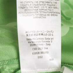 Pre Owned Stella McCartney Green Jacquard Waist Tie Detail Jumpsuit M