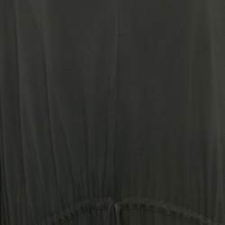 Pre Owned Stella McCartney Black Jersey Plunge Neck Drawstring Midi Dress L