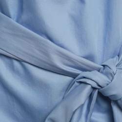 Pre Owned Stella McCartney Blue Cotton Blend Off Shoulder Mini Dress M