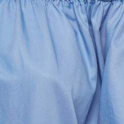 Pre Owned Stella McCartney Blue Cotton Blend Off Shoulder Mini Dress M