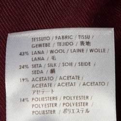 Pre Owned Stella McCartney Maroon Brocade Tailored Trousers S