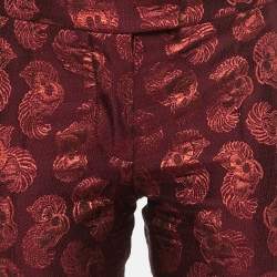 Pre Owned Stella McCartney Maroon Brocade Tailored Trousers S