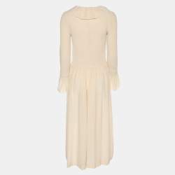 Pre Owned Stella McCartney Beige Crepe Long Sleeve Jumpsuit S