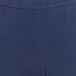 Pre Owned Stella McCartney Blue Crepe Elasticated Crepe Trousers M