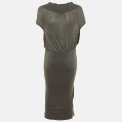 Pre Owned Stella McCartney Grey Knit Midi Dress M