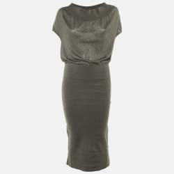Pre Owned Stella McCartney Grey Knit Midi Dress M