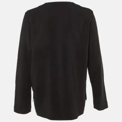 Pre Owned Stella McCartney Black Crepe Zip Front Blouse M
