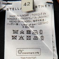 Pre Owned Stella McCartney Black Crepe Zip Front Blouse M