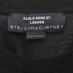 Pre Owned Stella McCartney Black 23 Old Bond Street London Print Cotton T-Shirt XS
