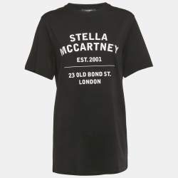 Pre Owned Stella McCartney Black 23 Old Bond Street London Print Cotton T-Shirt XS