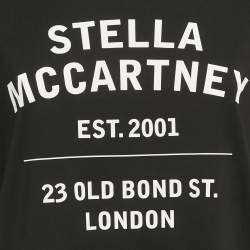 Pre Owned Stella McCartney Black 23 Old Bond Street London Print Cotton T-Shirt XS