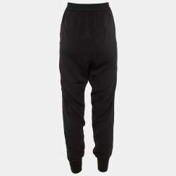 Pre Owned Stella McCartney Crepe Lace Trim Detail Cuffed Trousers M