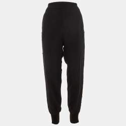 Pre Owned Stella McCartney Crepe Lace Trim Detail Cuffed Trousers M