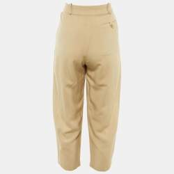 Pre Owned Stella McCartney Beige Crepe Cropped Trousers S