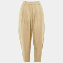 Pre Owned Stella McCartney Beige Crepe Cropped Trousers S