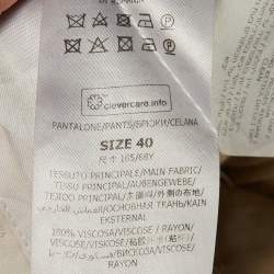 Pre Owned Stella McCartney Beige Crepe Cropped Trousers S