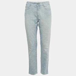مملوكة مسبقًا Stella McCartney Blue Star Embroidered Denim Jeans M/Waist 31"