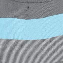 مملوكة مسبقًا ملابس رياضية ستيلا مكارتني إكس أديداس رمادي / أزرق نسيج قميص وتشيرت مع ليجنز كبير