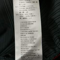 مملوكة مسبقًا قميص ستيلا مكارتني بخطوط دقيقة قطن أزرق كحلي مكشكش مقاس متوسط - ميديم