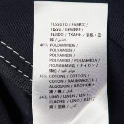 Pre Owned Stella McCartney Navy Blue Cotton &Linen Blend Zip Up Jacket & Pants Set L