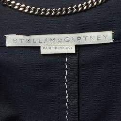 Pre Owned Stella McCartney Navy Blue Cotton &Linen Blend Zip Up Jacket & Pants Set L