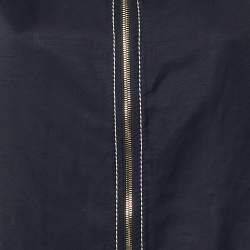 Pre Owned Stella McCartney Navy Blue Cotton &Linen Blend Zip Up Jacket & Pants Set L