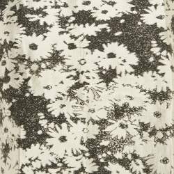 Pre Owned Stella McCartney Monochrome Floral Jacquard Blouse M