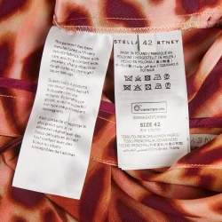 Pre Owned Stella McCartney Brown Leopard Print Silk Asymmetric Midi Skirt M