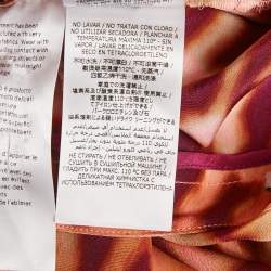 Pre Owned Stella McCartney Brown Leopard Print Silk Asymmetric Midi Skirt M