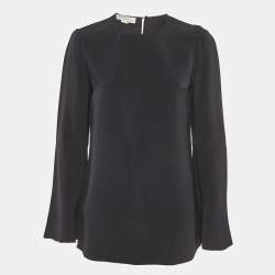 مملوكة مسبقًا Stella McCartney Navy Blue Crepe Flared Sleeve Blouse S