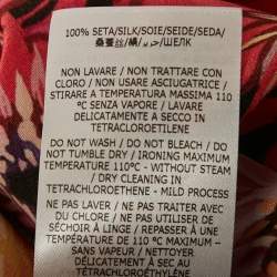 Pre Owned Stella McCartney Red Floral Print Silk Tie-Up Trousers S