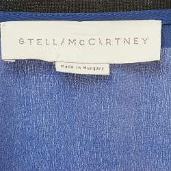 مملوكة مسبقًا Stella McCartney Blue /Orange Striped Silk Full Sleeve Top S